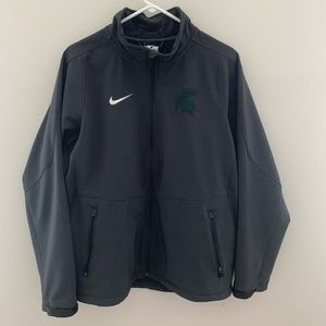 COPY - MICHIGAN STATE men’s NIKE jacket. Grey/steel color. L. Green interior